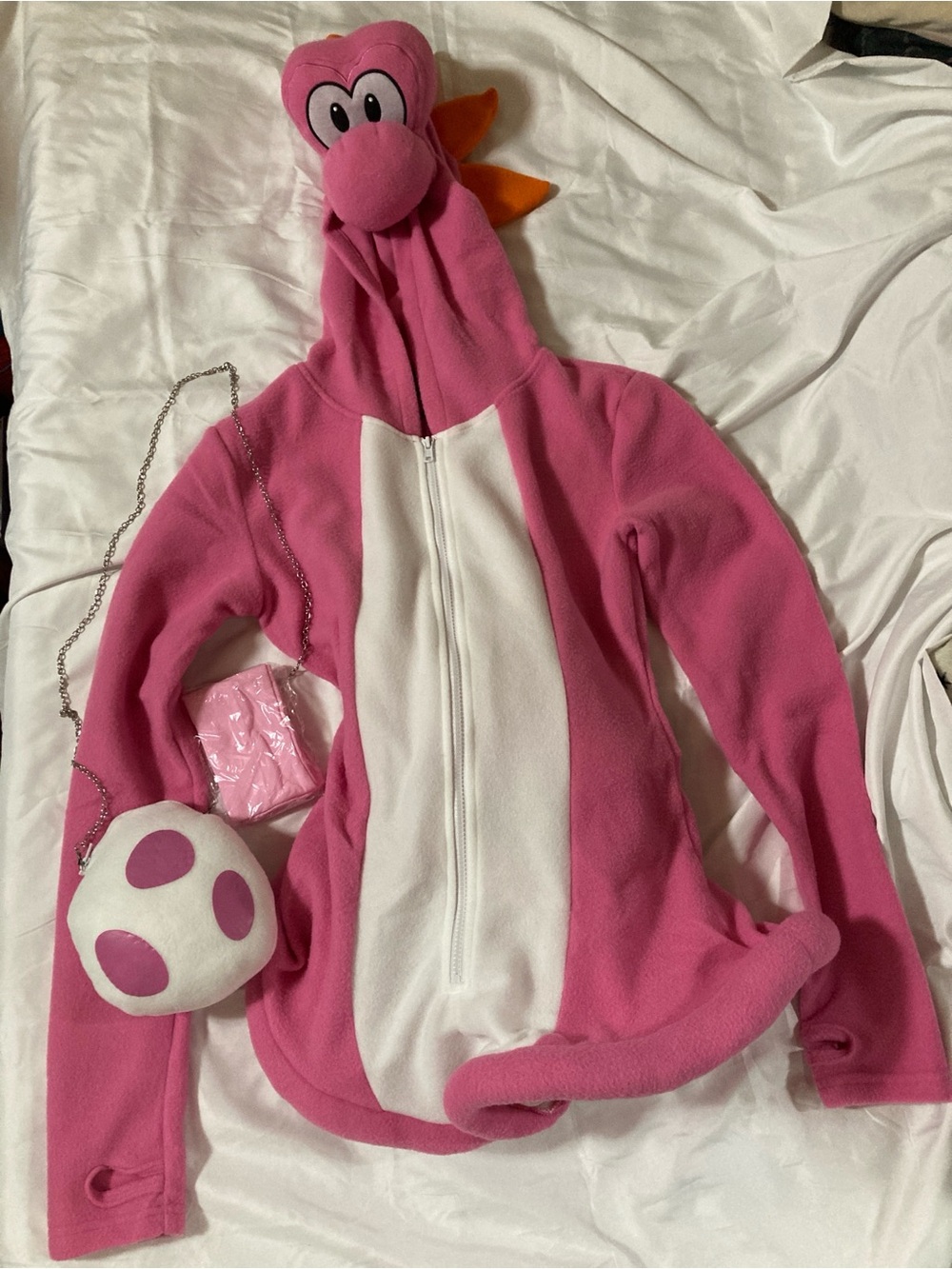 Dolls Kill Pink Yoshi Mario Inspired Bodysuit Romper Costume